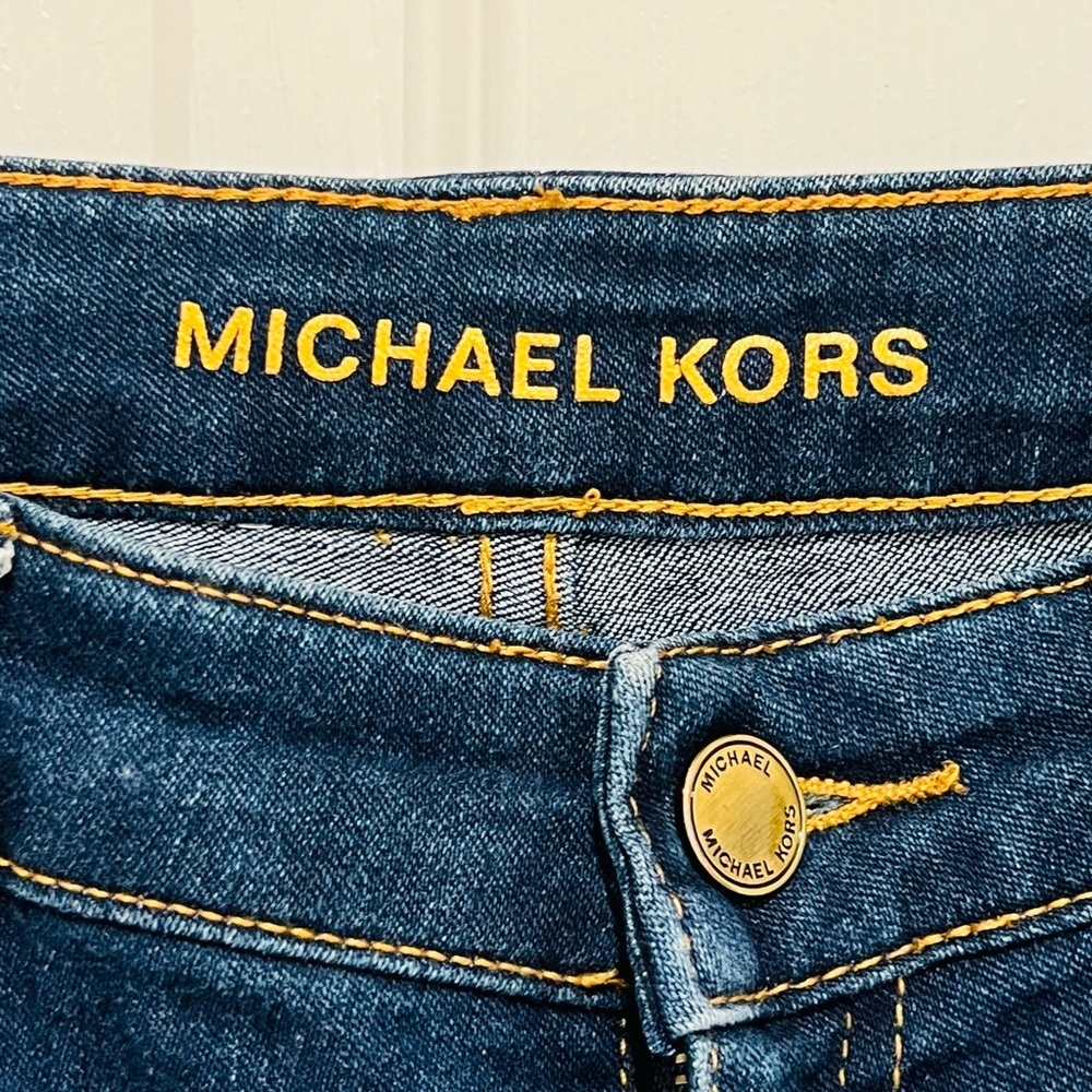 Michael Kors Skinny Jeans Womens Bleu Zip Front Pockets STRETCH Size 6 - Picture 6 of 9